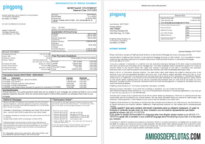 EUA Califórnia PingPong Global Solutions Inc Declaração de hipoteca em formatos Word e PDF, 3 páginas 1 2 exemplo real